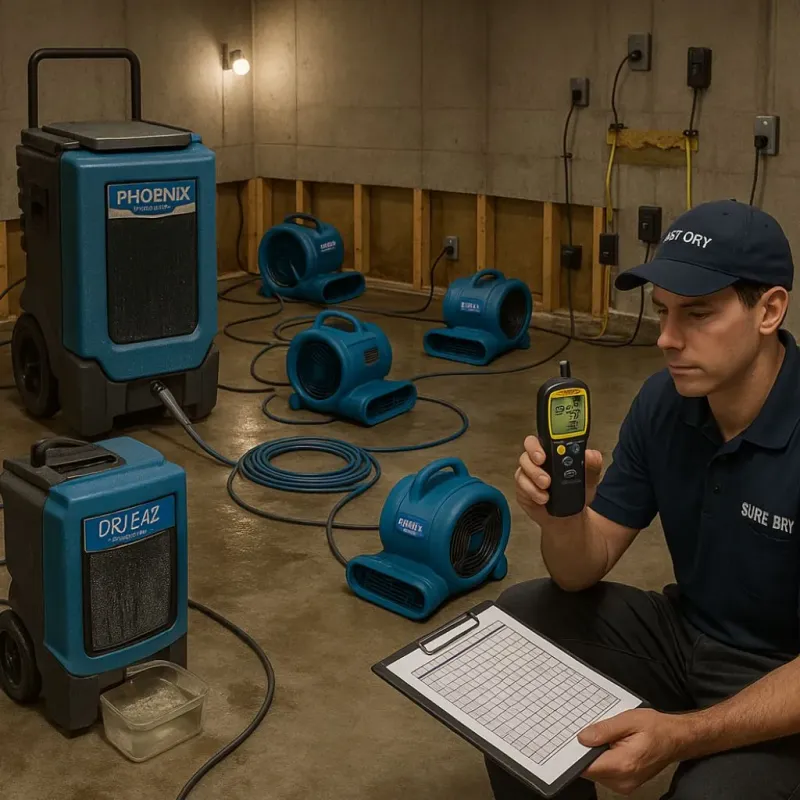 Structural Drying and Dehumidification process in Burlington, KS